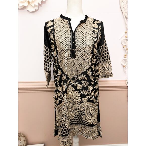 Agha Noor Tops - Agha Noor 3/4 sleeve Embroidered Tunic Kurta Top Size Small